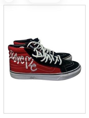 VANS Sk8-Hi x Curtis Kulig Love Me Red Hi-top Sneakers Unisex Women Size 8.5